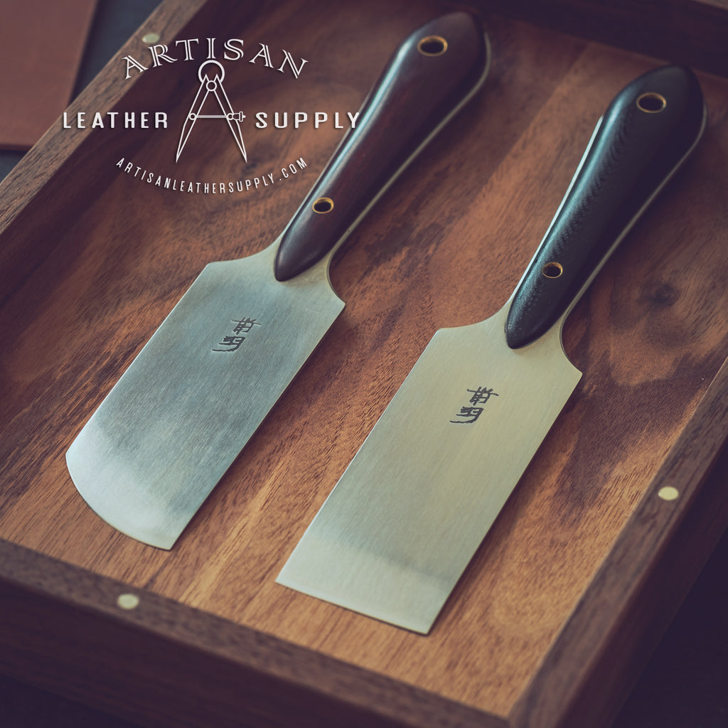 Ivan Leathercraft Damascus Japanese Style Leather Skiving Knife